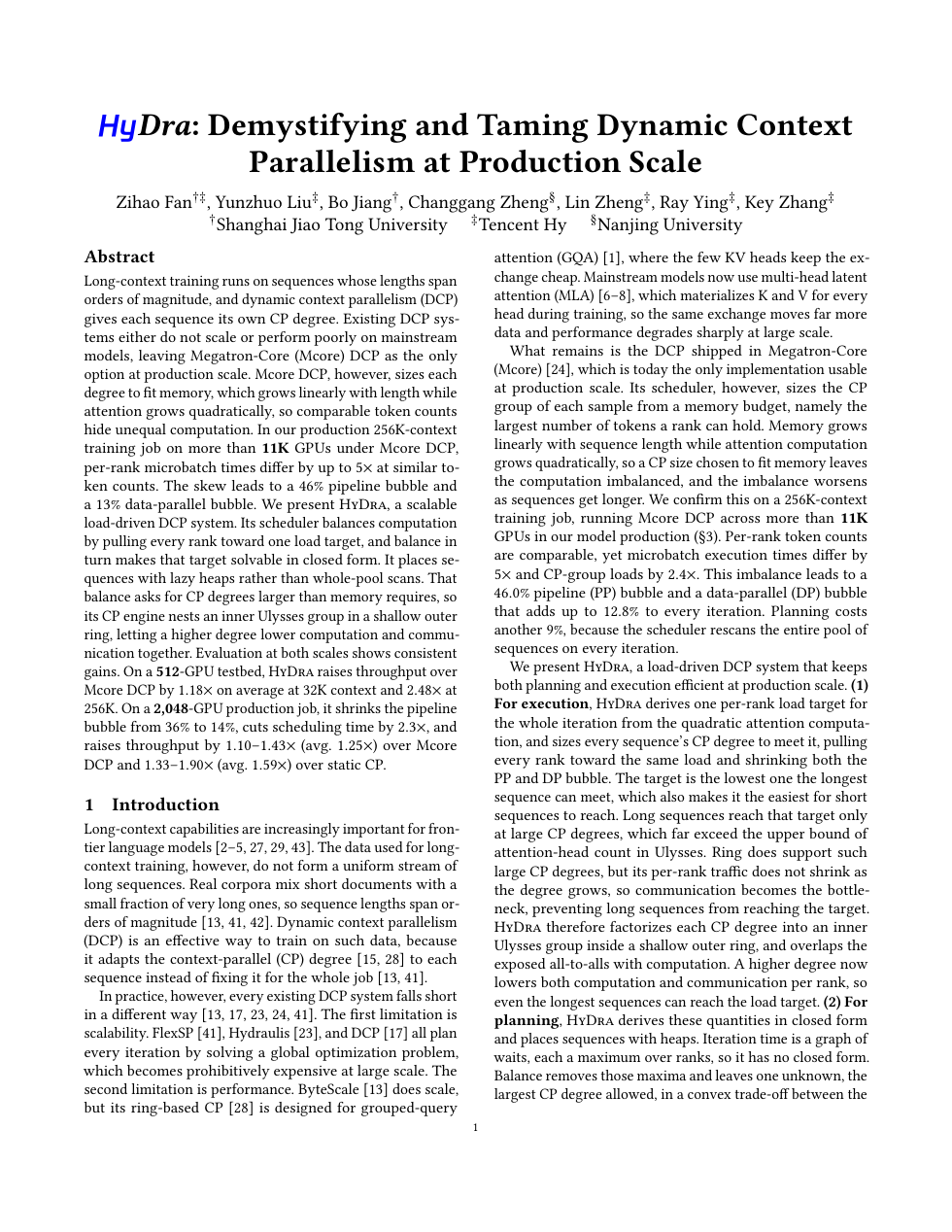 First page of the HyDra paper.